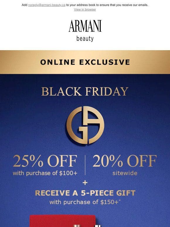 BLACK FRIDAY: Up to 25% OFF + exclusive offers