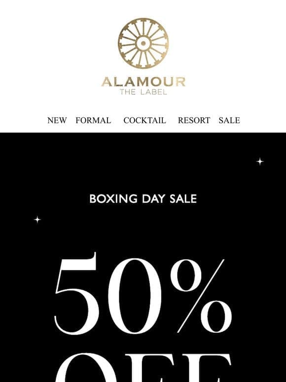 BOXING DAY SALE   50% OFF