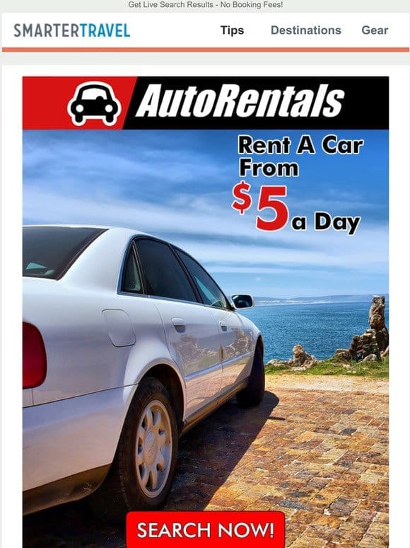 BRAND NEW Car Rental Specials from $5/Day. Search Now!