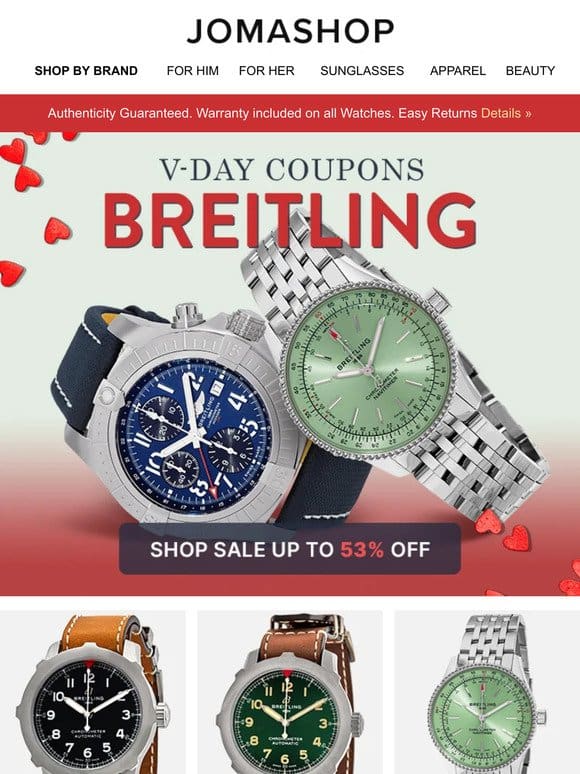 BREITLING WATCHES ❤️ EXTRA $1，100 OFF
