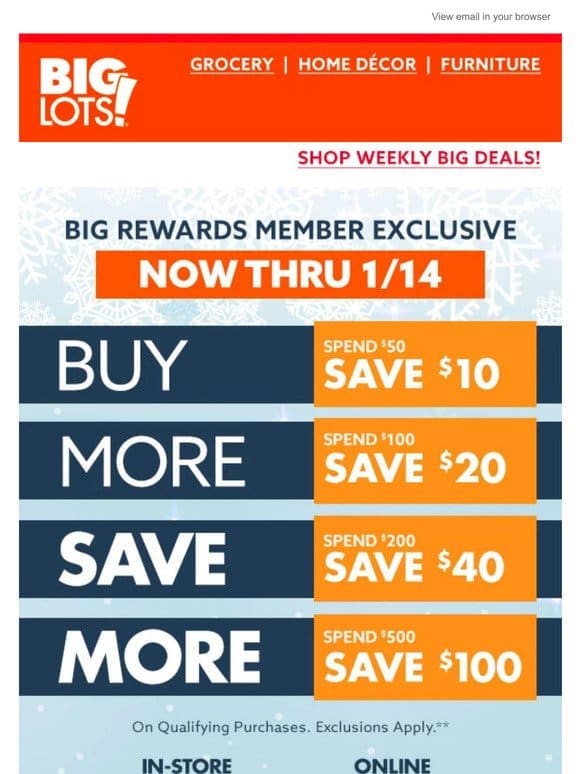 BUY MORE， SAVE MORE (up to $100 off) NOW thru January 14!