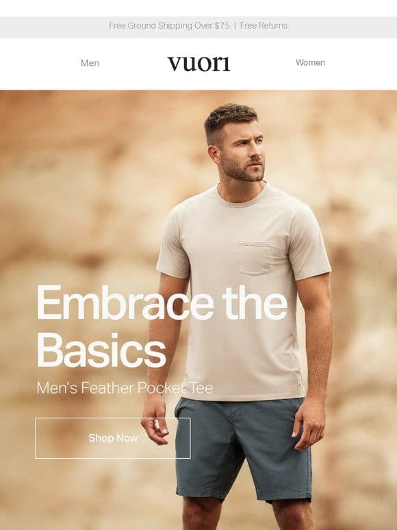 Back to basics—meet our new essential tee