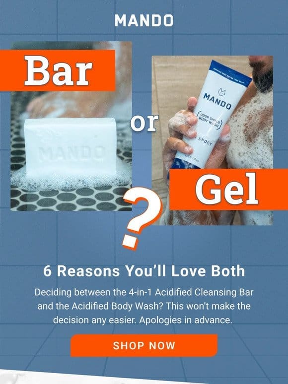 Bar vs. Gel: The ultimate head-to-toe head-to-head