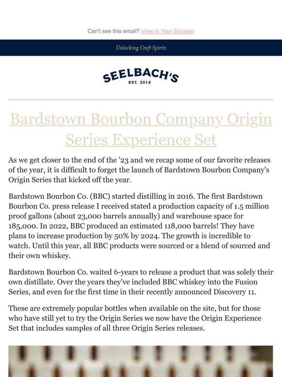 Bardstown Origin Series Experience