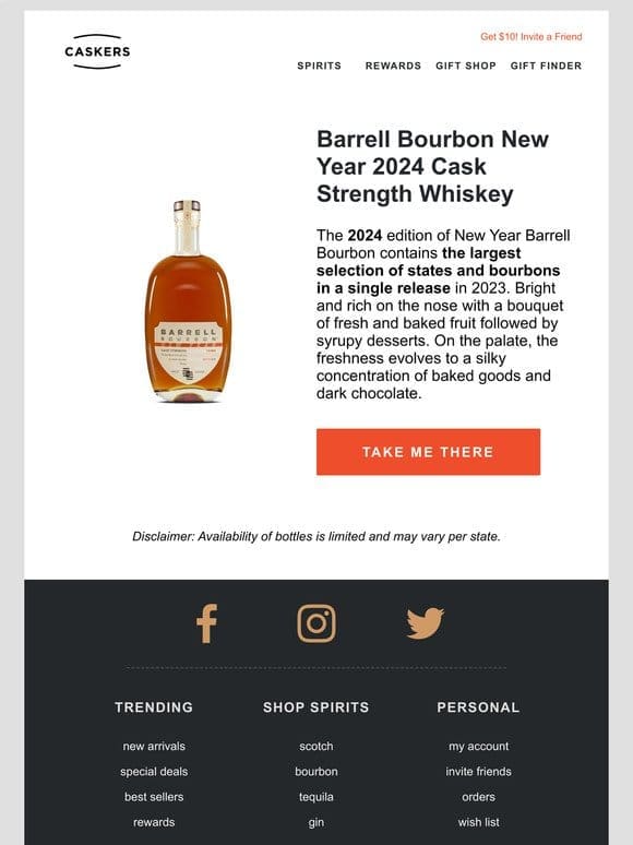 Barrell Bourbon New Year 2024 Cask Strength Whiskey just landed!