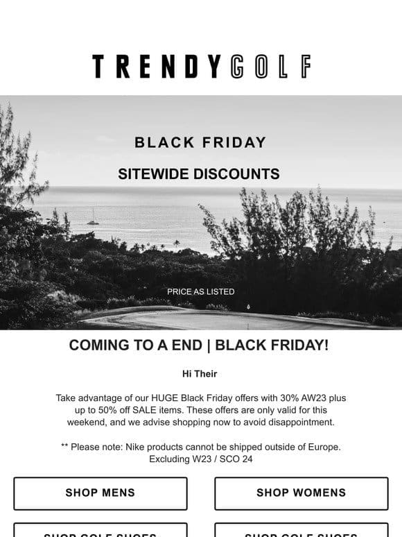 Black Friday 2023 | Up To 50% OFF SALE | 30% OFF AW23 ITEMS