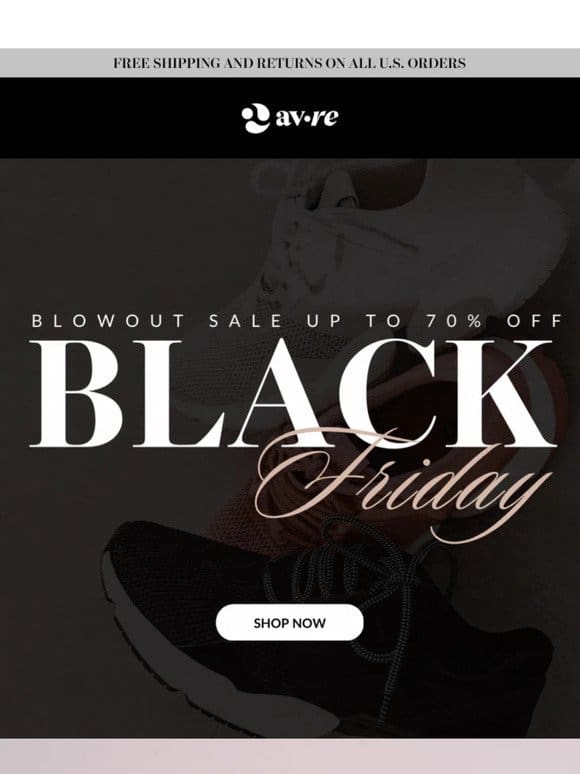 Black Friday Blowout 50-70% OFF: Energetic Styles and Urban Vibes this Black Friday! ⚡