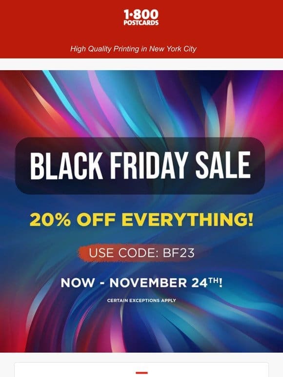 Black Friday Sale: 20% Off Everything!