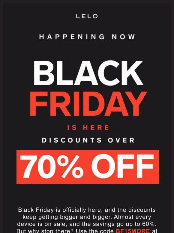 Black Friday Sale is ON! Save over 70%