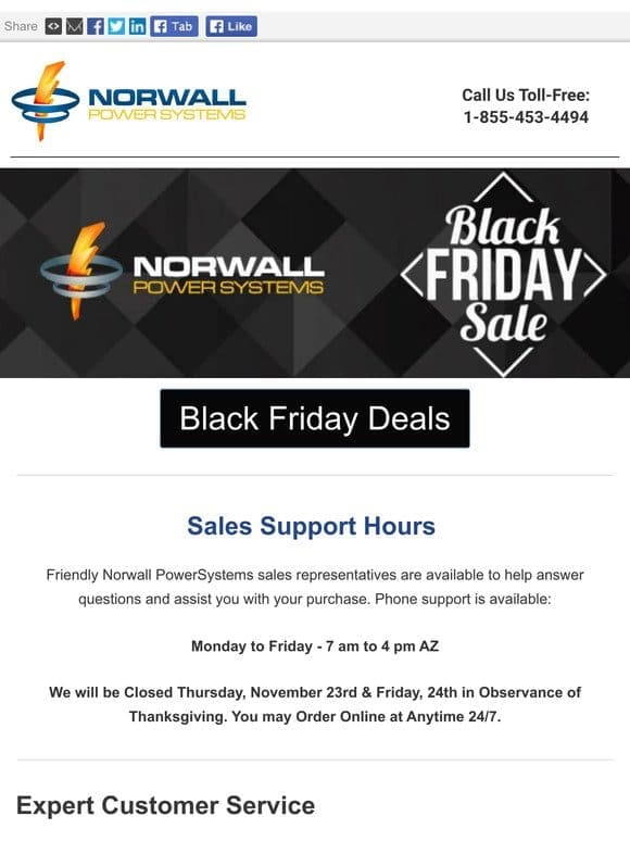 Black Friday Savings at Norwall: Special Discounts on Quality Generators and Power Solutions