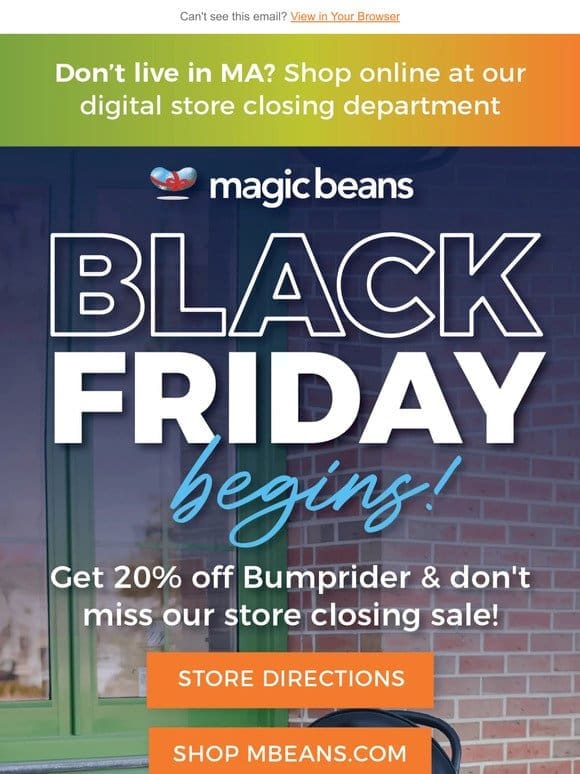 Black Friday Starts Now: 20% off Bumprider and More!
