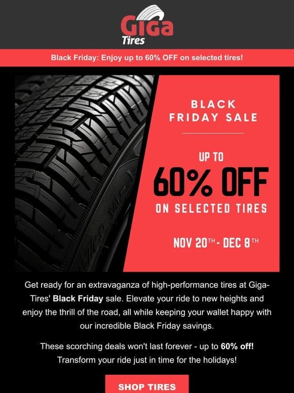 Black Friday Tire Extravaganza: Performance Unleashed!  ️