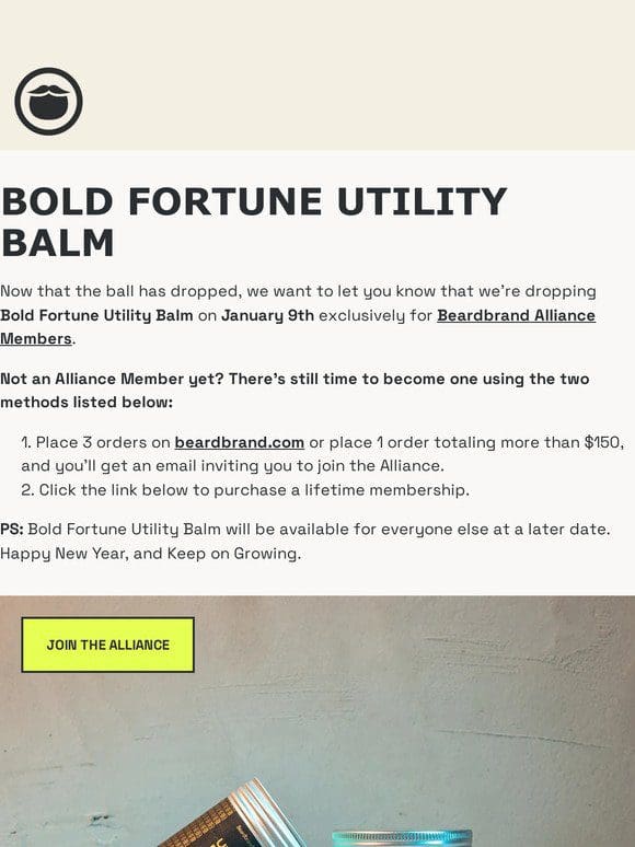 Bold Fortune Utility Balm drops in 1 week