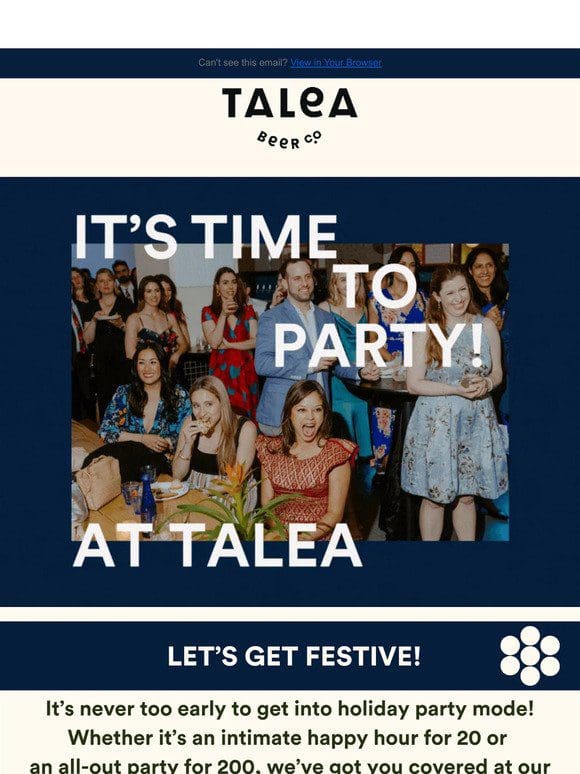 Book your Holiday Party at TALEA