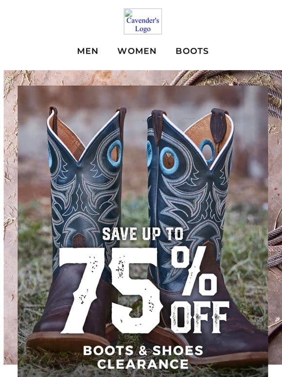 Boots & Shoes Up To 75% Off