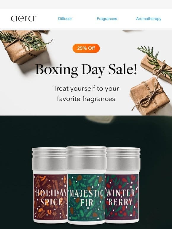 Boxing Day: 25% Off Fragrance!