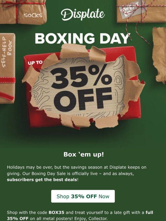 Boxing Day sale starts now