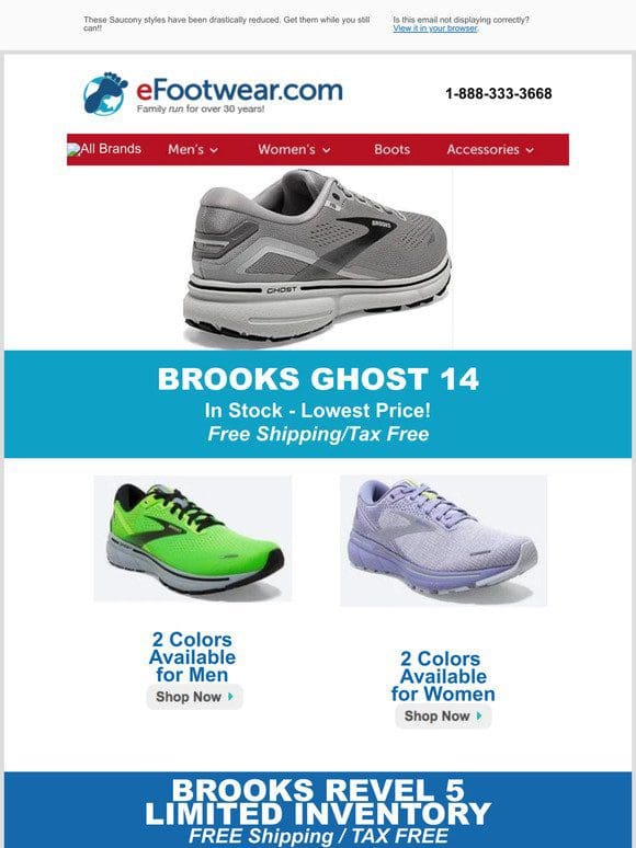 Brooks Ghost 14 & Revel 5 – Flash Sale + Free Shipping!