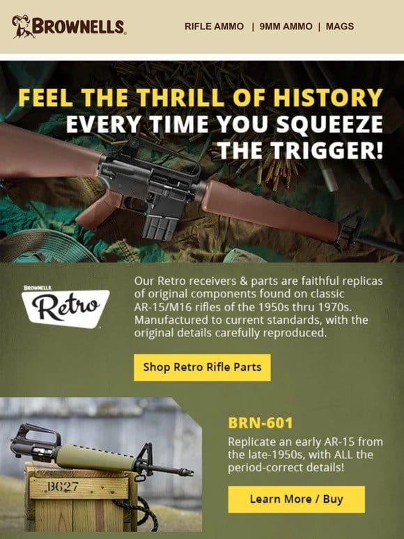Brownells’ Retro Uppers – Feel the thrill of history