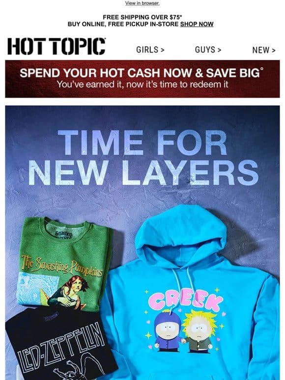 Brrr! Use Hot Cash on the latest hoodies， cardigans & sweatshirts ❄️