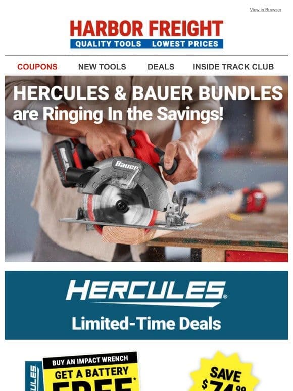 Bundle Up and SAVE! HERCULES & BAUER Bundle Deals!