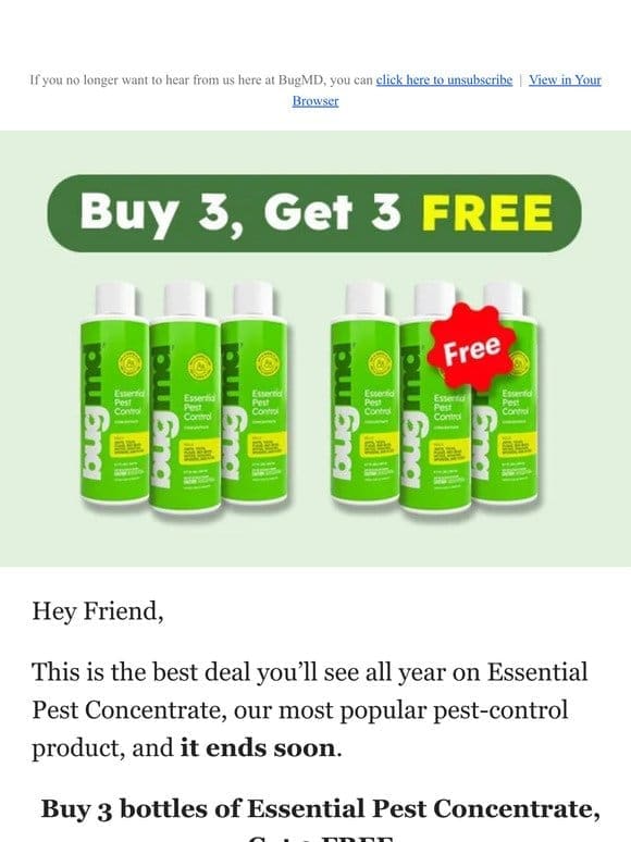 Buy 3， Get 3 Essential Pest Concentrate Free