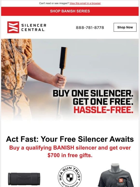 Buy One， Get One Free Silencers! Buy Now!