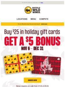 Buy a $25 gift card & score a $5 eBonus