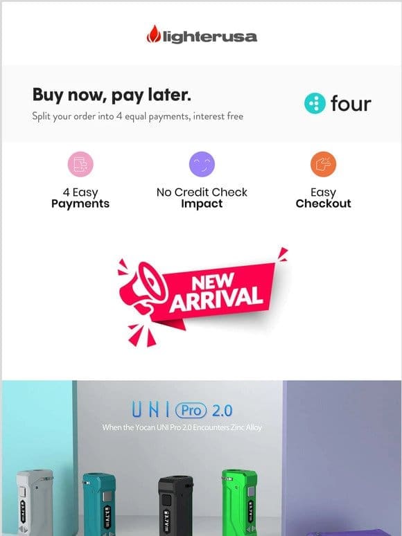 Buy now， Pay later | Pay with Four now Available!
