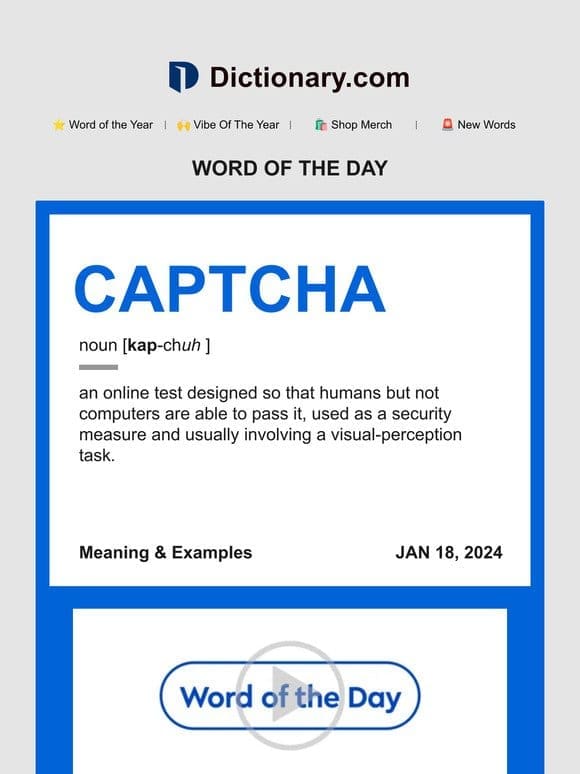 CAPTCHA | Word of the Day