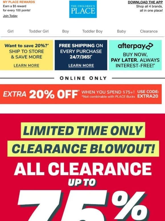 CLEARANCE BLOWOUT: up to 75% OFF (NO EXCLUSIONS!)
