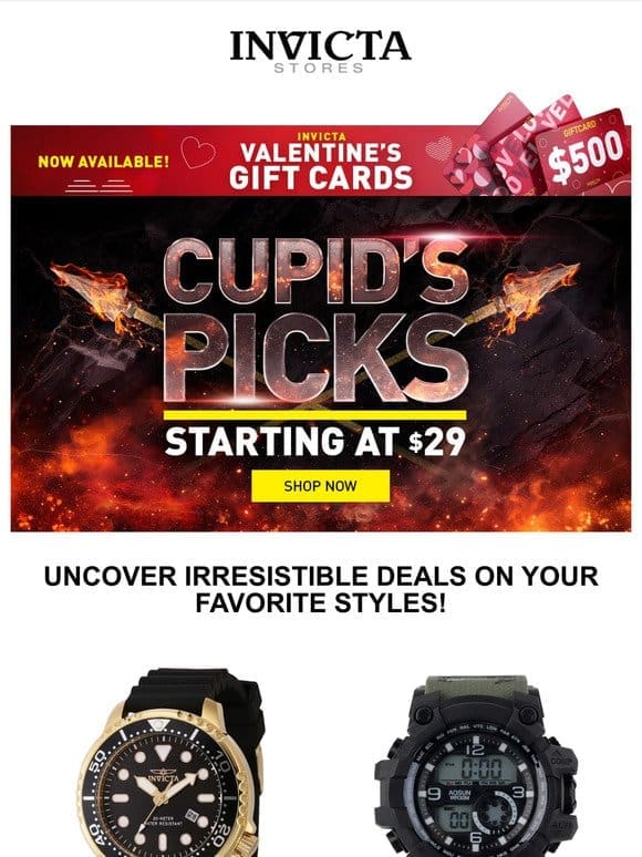 CUPID’S PICKS Watches Starting At $29❗️❤️‍