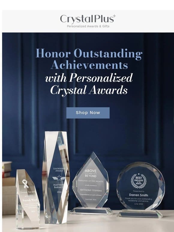 Celebrate Milestones with Custom Engraved Crystal Awards