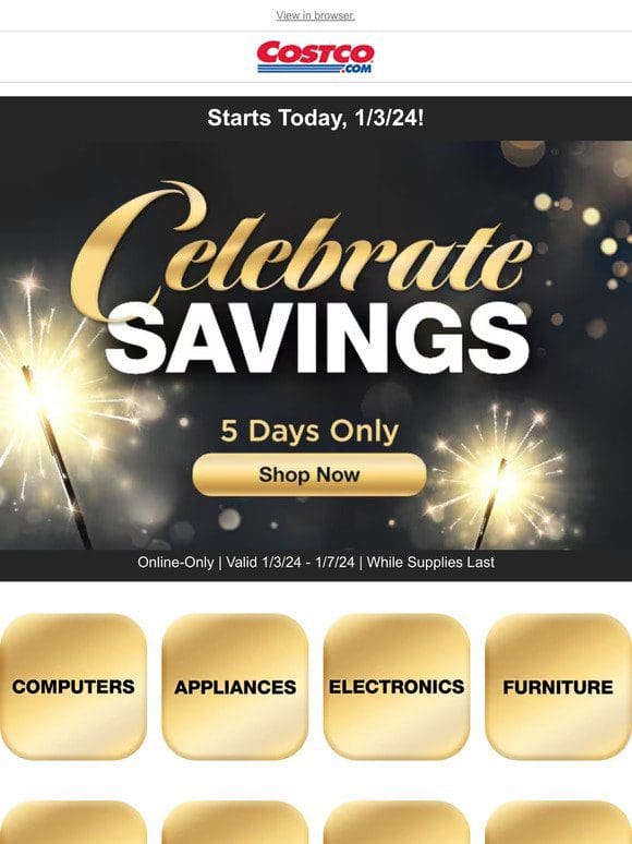 Celebrate the New Year with Savings! 5 Days ONLY!