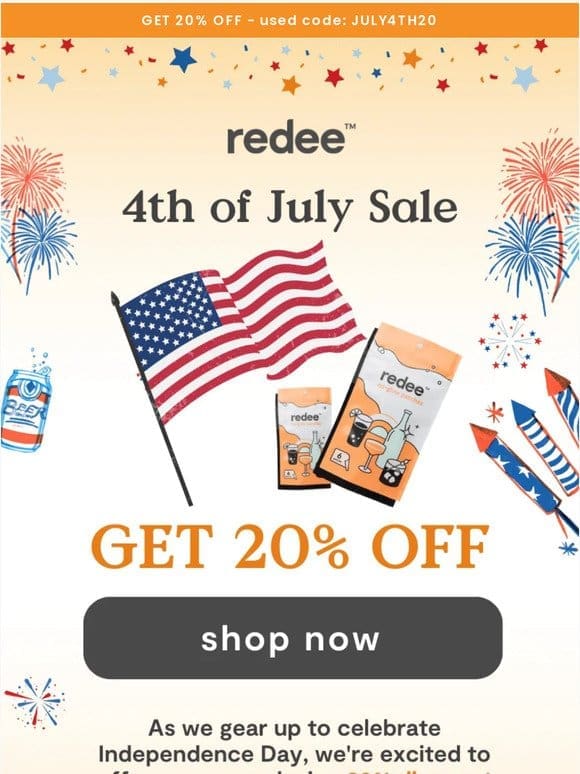 Celebrate with 20% OFF Redee Patch!