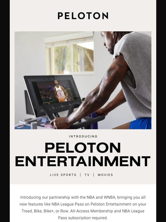 Check out Peloton Entertainment