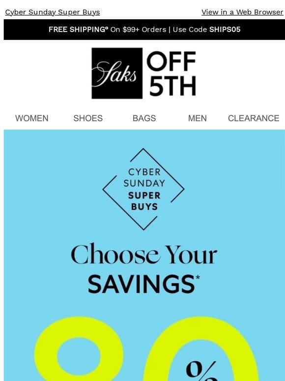 Choose your savings: Up to 80% OFF