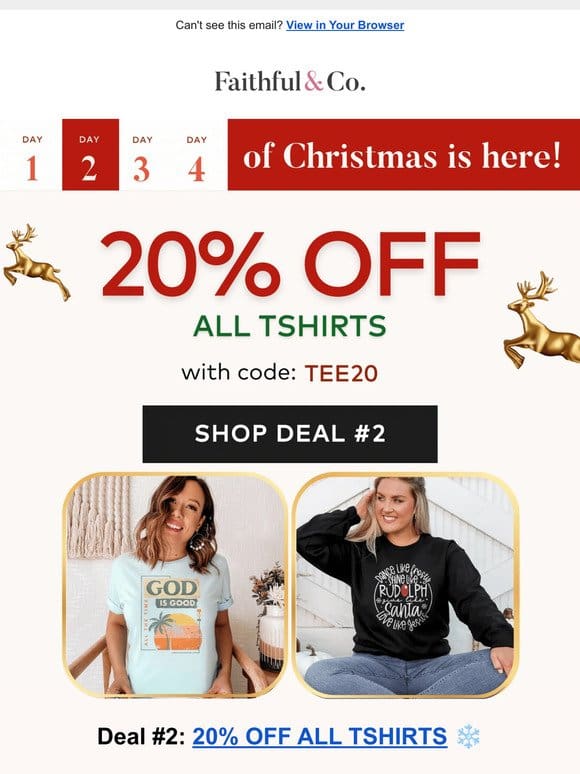Christmas Deal 2!  All Tees at 20% OFF