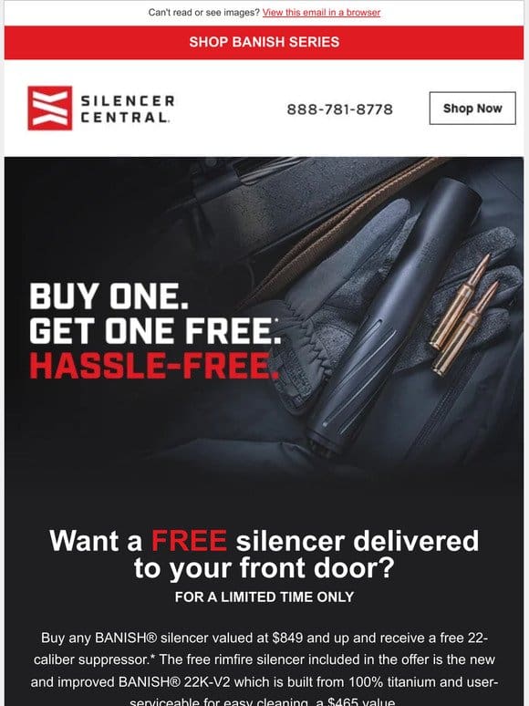 Claim Your FREE Silencer From Silencer Central!