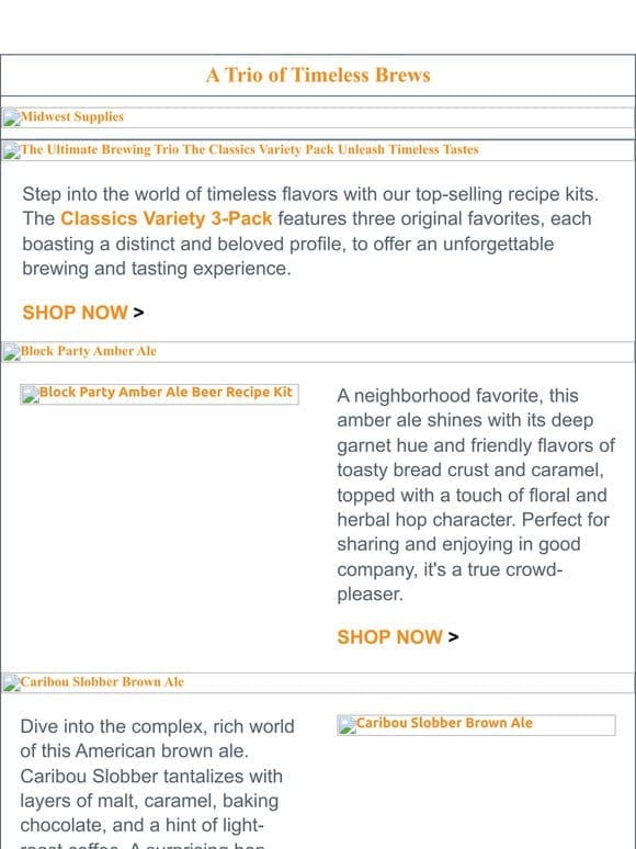 Classic Brews Await: Discover Our Top-Selling Beer Kit Trio!