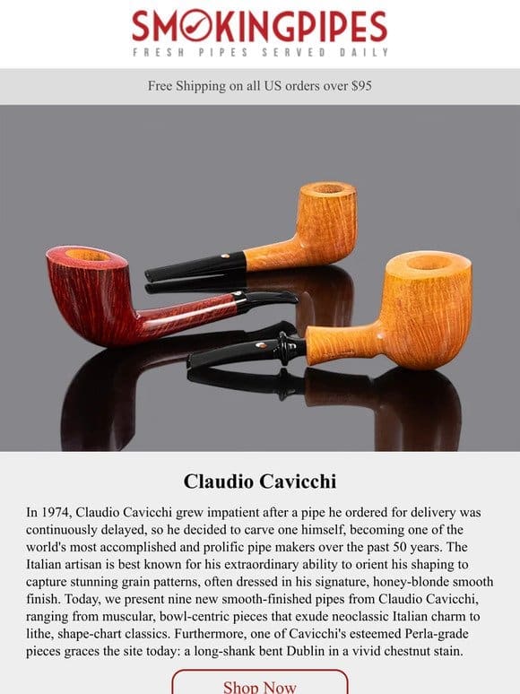 Claudio Cavicchi Pipes | Nine Smooth-Finished Pieces