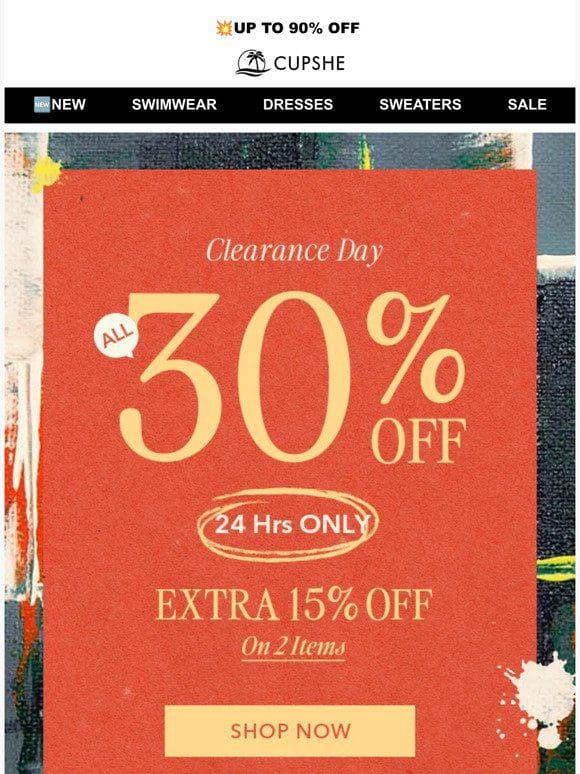 Clearance Day: ALL 30% OFF