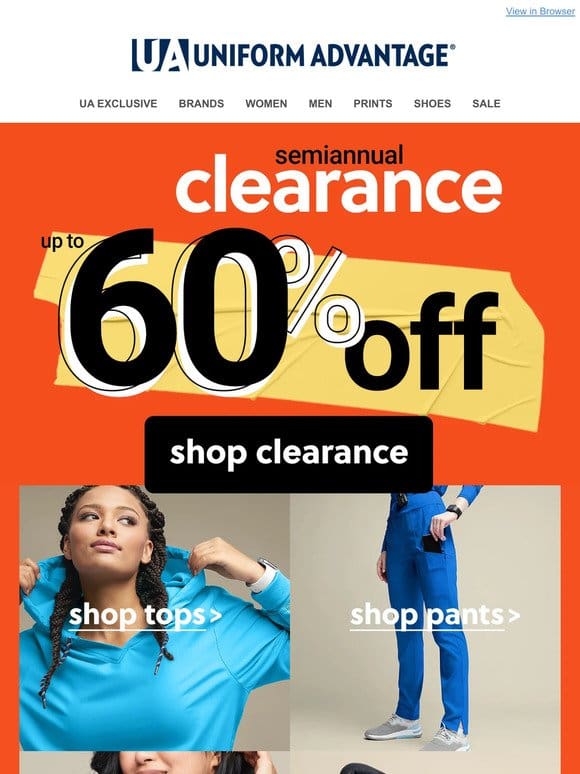 Clearance Extravaganza: Up to 60% off scrubs