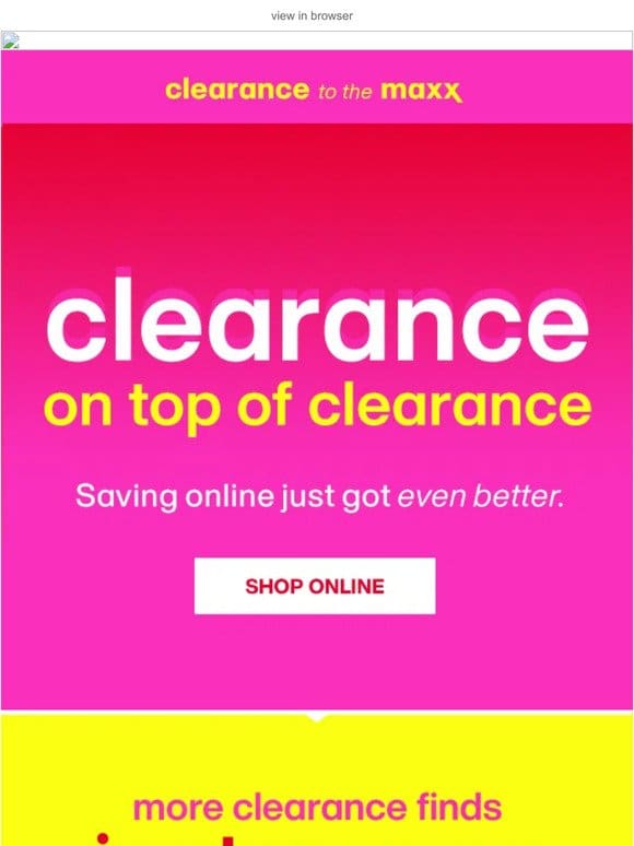 Clearance on top of clearance