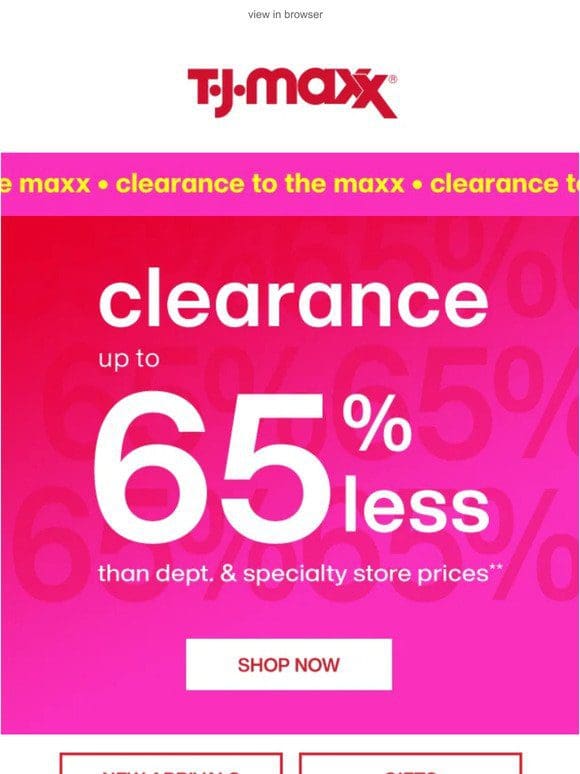 Clearance: Up to 65% less!**​