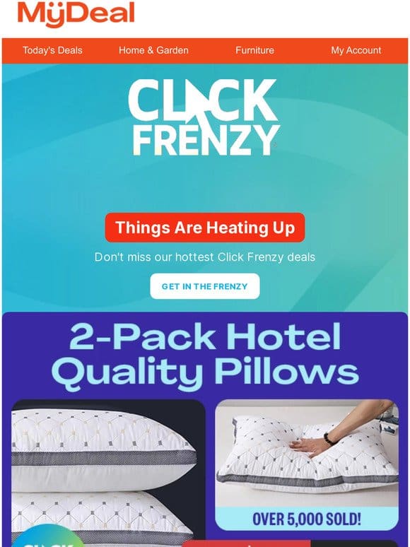 Click Frenzy Pillow Party! Premium 2-Pack $38