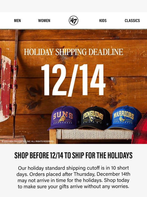 Coming Fast: Our Holiday Shipping Deadline