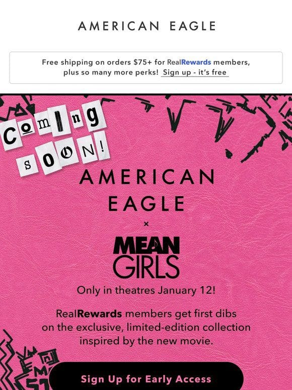 Coming soon! The AE x Mean Girls collection