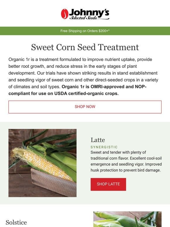 Corn Seed Treatment for Improved Emergence & Seedling Vigor