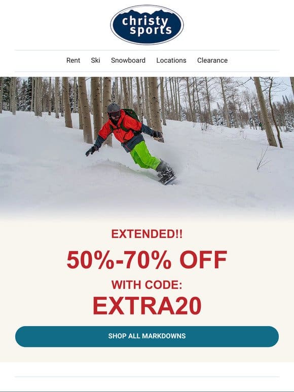 Coupon extended! Save an extra 20% off now